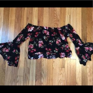 Floral off the shoulder shirt